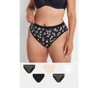 Yours 5 Pack Curve Natural Paisley Print Briefs - Women's - Plus Size Curve Brown