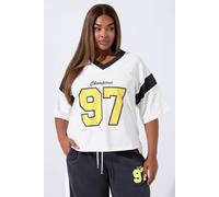 Yours Women's '97' Slogan Varsity T-Shirt in White | Size: 18 Yours White 18