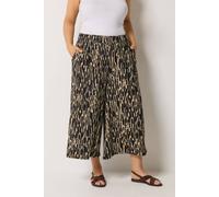 Yours Women's Abstract Cropped Trousers | Size: 20 Yours Multicolor 20