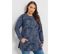Yours Women's Abstract Pocket Sweatshirt in Dark Blue | Size: 20 Yours Dark Blue 20