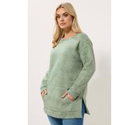 Yours Women's Abstract Pocket Sweatshirt in Light Green | Size: 20 Yours Light Green 20