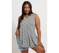 Yours Women's Abstract Print Swing Vest Top in White | Size: 20 Yours White 20