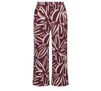 Yours Women's Abstract Print Wide Leg Trousers in Chocolate | Size: 18