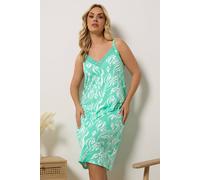 Yours Women's Abstract Soft Touch Chemise Nightdress in Mint | Size: 14-16 Yours Mint 14-16