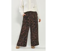 Yours Curve & Black Abstract Wide Leg Trousers - Women's - Plus Size Curve