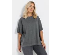 Yours Women's Acid Wash Boxy T-Shirt in Grey | Size: 16 Yours Grey 16