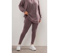 Yours Curve Burgundy Acid Wash Leggings - Women's - Plus Size Curve