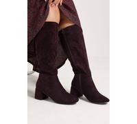 Yours - Almond Toe Block Heel Boots In Wide E & Extra Wide Eee Fit - Women's