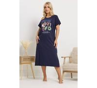 Yours Curve Blue 'Amalfi Coast Midaxi Nightdress - Women's - Plus Size Curve