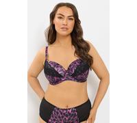 Yours Women's Animal Underwire Padded Bra in Burgundy | Size: 40C