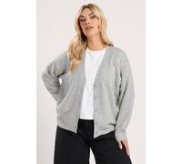 Yours Women's Applique Flower Long Sleeve Cardigan Sweater in Grey | Size: 26/28