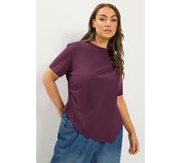 Yours Women's Asymmetric Pleat T-Shirt in Purple | Size: 30/32