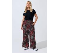Yours Women's Aztec Snake Wide Leg Trousers in Black | Size: 20 Yours Black 20