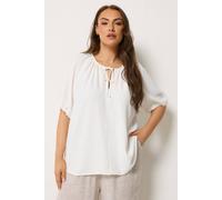 Yours Women's Balloon Sleeve Blouse in Ivory | Size: 26/28