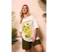 Yours Women's Banana Graphic Boxy T-Shirt in White | Size: 30/32