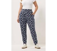 Yours Women's Bandana Print Harem Trousers in Dark Navy | Size: 16S Yours Dark Navy 16S