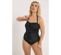 Yours Women's Bandeau Crossover Super Sculpt Swimsuit in Black | Size: 28 Yours Black 28