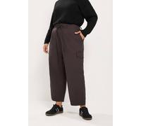 Yours Women's Barrel Cargo Trousers in Brown | Size: 18