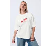 Yours Women's Beaded Graphic T-Shirt in White | Size: 22-24 Yours White 22-24