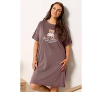 Yours Women's Bear Sleep Tee Nightdress in Chocolate | Size: 22-24 Yours Chocolate 22-24