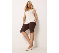 Yours Women's Bengaline Capri Shorts in Chocolate | Size: 18 Yours Chocolate 18