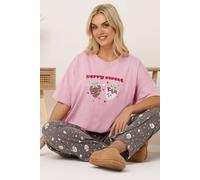 Yours Women's 'Berry Sweet' Wide Leg Pyjama Set | Size: 14-16 Yours Multicolor 14-16