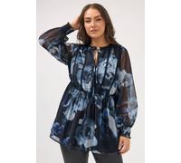 Yours Women's Blurred Floral Tie Front Blouse | Size: 22-24 Yours Multicolor 22-24