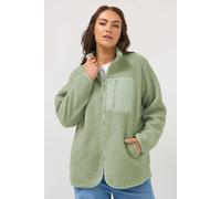 Yours Women's Borg Fleece Jacket in Pale Green | Size: 20 Yours Pale Green 20