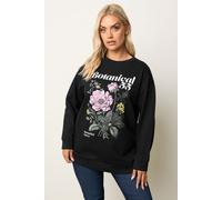 Yours Women's 'Botanical' Floral Sweatshirt in Black | Size: 22-24 Yours Black 22-24