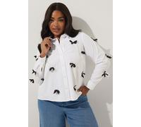 Yours Limited Collection Curve Bow Detail Shirt - Women's - Plus Size Curve White