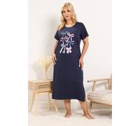 Yours Curve Blue Bow Midaxi Nightdress - Women's - Plus Size Curve