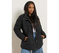 Yours Women's Boxy Quilted Coat in Black | Size: 20 Yours Black 20
