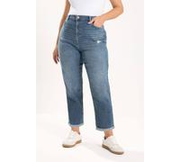 Yours Women's Boyfriend Jeans in Mid Blue | Size: 14 Yours Mid Blue 14