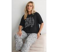Yours 'breakfast Club' Wide Leg Pyjama Set Multi 34-36