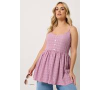 Yours Curve Pink Broderie Anglaise Peplum Top - Women's - Plus Size Curve