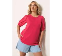 Yours Curve Broiderie Anglaise T-Shirt - Women's - Plus Size Curve Red