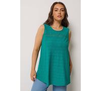 Yours Curve Green Broderie Anglaise Vest Top - Women's - Plus Size Curve