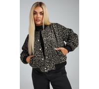 Yours Women's Brushed Bomber Jacket in Brown | Size: 26 Yours Brown 26