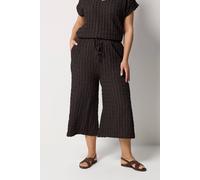 Yours Curve Brown Bubble Texture Cropped Trousers - Women's - Plus Size Curve