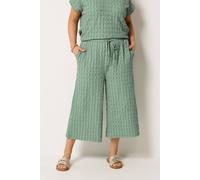 Yours Women's Bubble Textured Cropped Trousers in Light Green | Size: 20 Yours Light Green 20