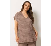 Yours Curve Pink Bubble Textured T-Shirt - Women's - Plus Size Curve