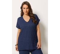 Yours Curve Blue Bubble Textured T-Shirt - Women's - Plus Size Curve