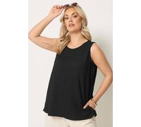 Yours Women's Bubble Textured Vest Top in Black | Size: 26-28 Yours Black 26-28