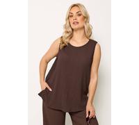 Yours Curve Brown Bubble Texture Vest Top - Women's - Plus Size Curve