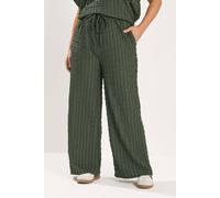 Yours Women's Bubble Textured Wide Leg Trousers in Dark Green | Size: 20 Yours Dark Green 20