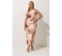 Yours Women's Butterfly Twist Neck Dress in Natural | Size: 22-24 Yours Natural 22-24
