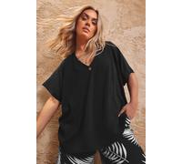 Yours Curve Button Detail Blouse - Women's - Plus Size Curve Black