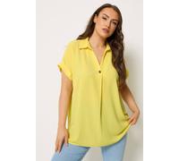 Yours Women's Button Half Placket Blouse in Yellow | Size: 22/24