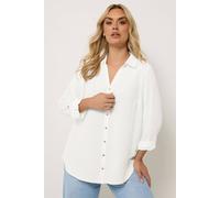 Yours Women's Button Through Blouse in White | Size: 22-24 Yours White 22-24