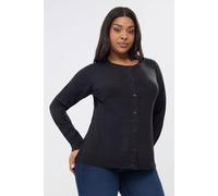 Yours Women's Button Through Cardigan in Black | Size: 26-28 Yours Black 26-28